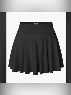 BLACK PLEATED MINI TENNIS SKIRT WITH BUILT IN SHORTS UNDERNEATH AND POCKETS